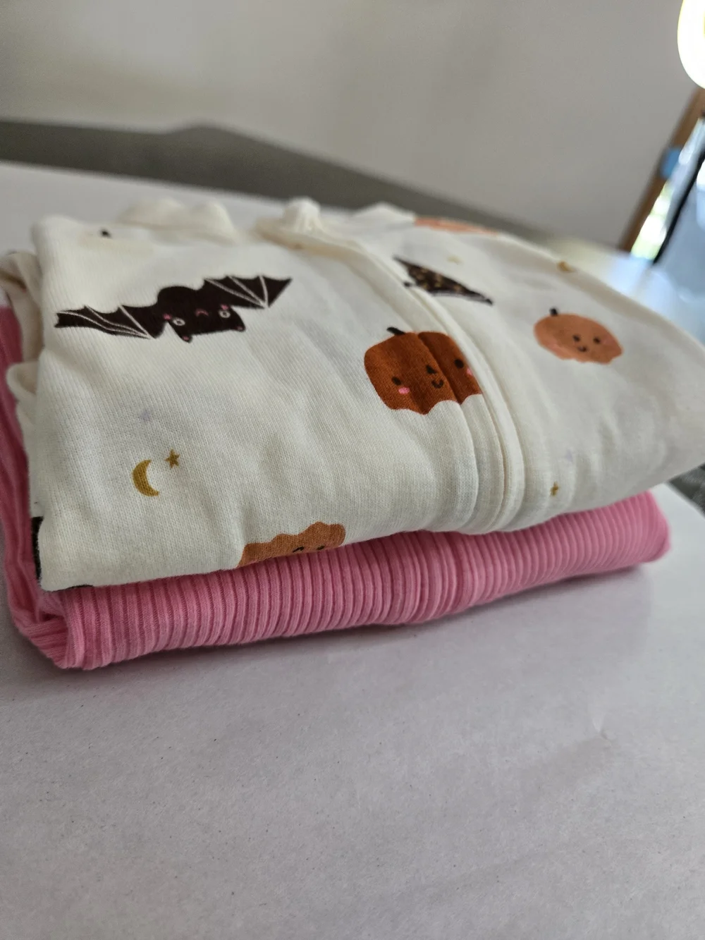 NWT Old Navy Baby 0-3M Footed Pajamas 2 Pack Halloween Pink